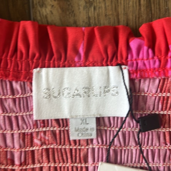 Sugarlips Women’s Smocked Maxi Poplin Dress Raspberry Bliss Brighton Size XL - Picture 13 of 13